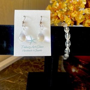 NWT- Sea Glass Earring and Bracelet Set